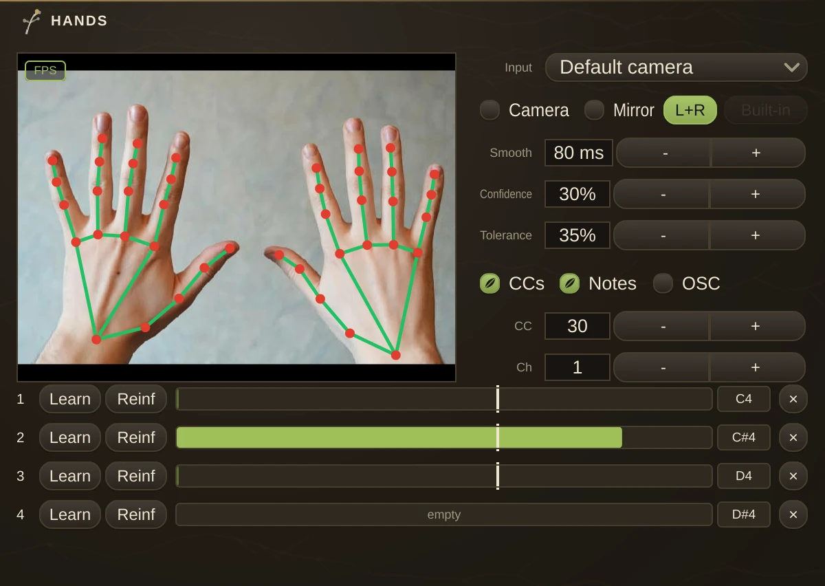 Hands editor