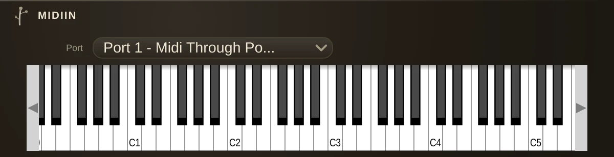 MidiIn editor