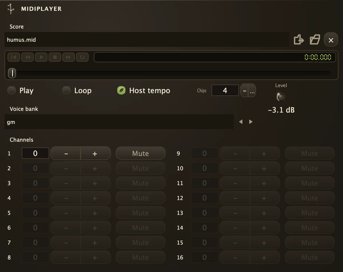 MidiPlayer editor