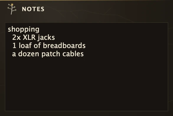 Notes editor