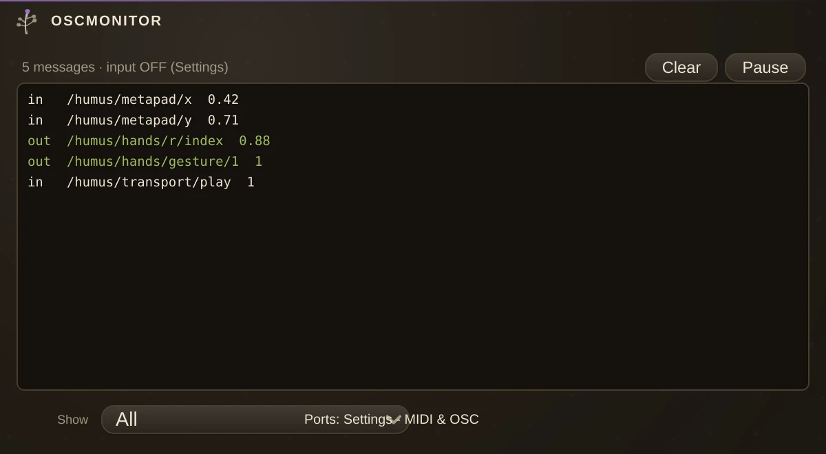OscMonitor editor