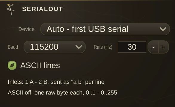 SerialOut editor